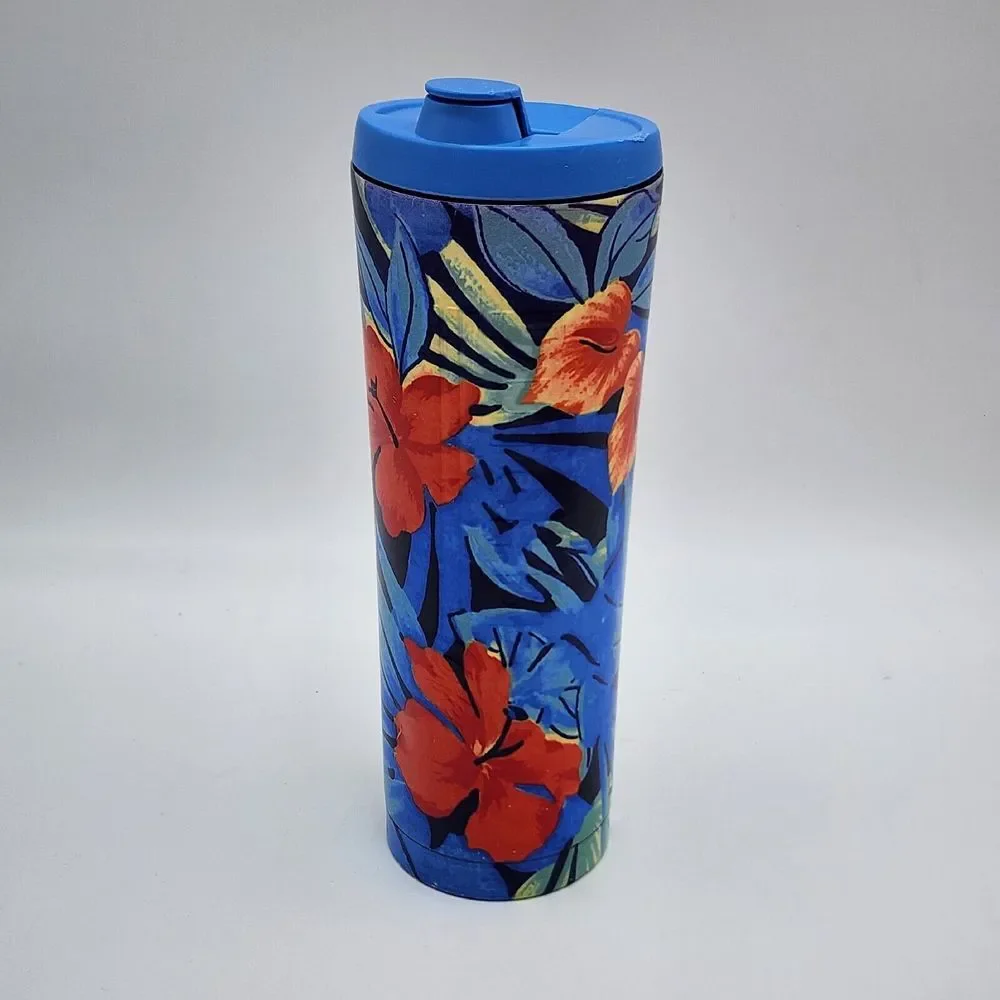 Dutch Brothers‎ Flight-Floral 28 oz Tumbler Tropical Habiscus Flowers Dble Wall
